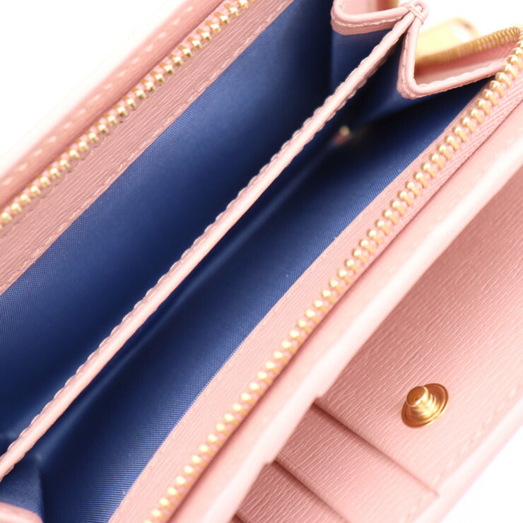 超美品 GUCCI グッチ スクリプト ジップアラウンドウォレット 二つ折り財布 772640 レザー ピンク ゴールド金具 L字ファスナー