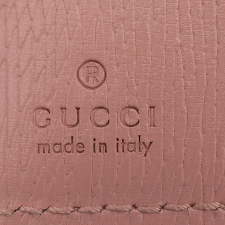 超美品 GUCCI グッチ スクリプト ジップアラウンドウォレット 二つ折り財布 772640 レザー ピンク ゴールド金具 L字ファスナー