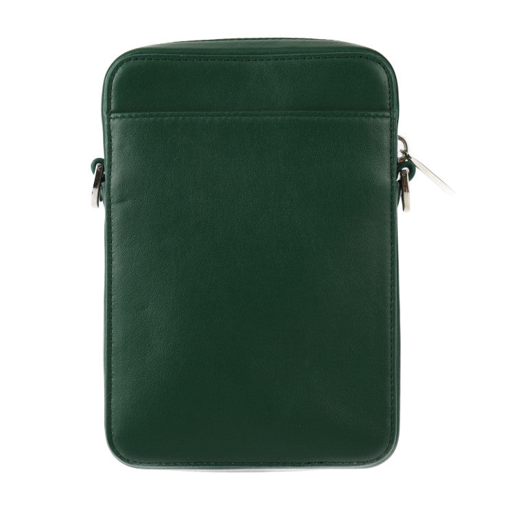 超美品 Christian Dior クリスチャンディオール ワールドツアー メッセンジャー ポーチ オブリーク ショルダーバッグ 2ESBC265 レザー グリーン シルバー金具 ポシェット