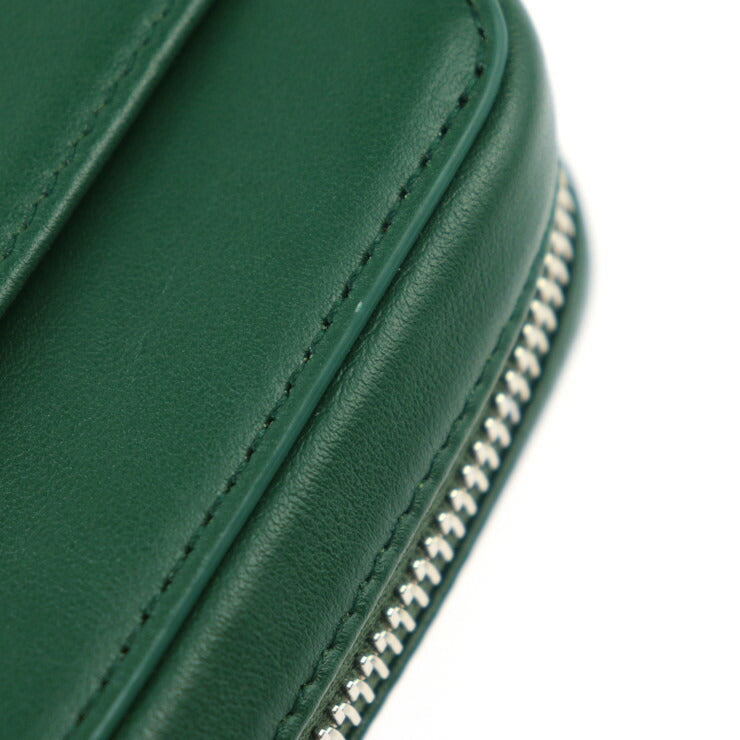 超美品 Christian Dior クリスチャンディオール ワールドツアー メッセンジャー ポーチ オブリーク ショルダーバッグ 2ESBC265 レザー グリーン シルバー金具 ポシェット