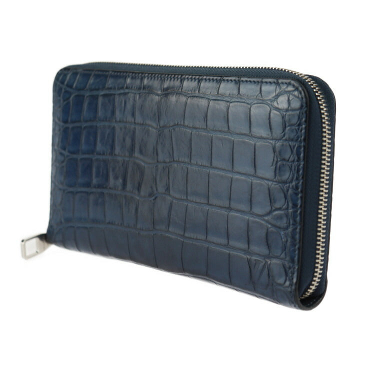 LOUIS VUITTON ルイ ヴィトン ジッピー オーガナイザー 長財布 - クロコダイル レザー ネイビー系 シルバー金具 ラウンドファスナー エキゾチックレザー ビトン レア商品 新型
