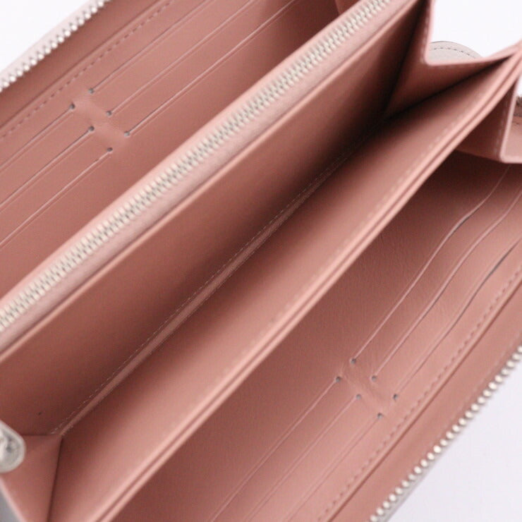 超美品 LOUIS VUITTON ルイ ヴィトン ジッピーウォレット モノグラムマヒナ 長財布 M80314 レザー ブリューム ローズ・マドモワゼル シルバー金具 ラウンドファスナー ビトン グレー系