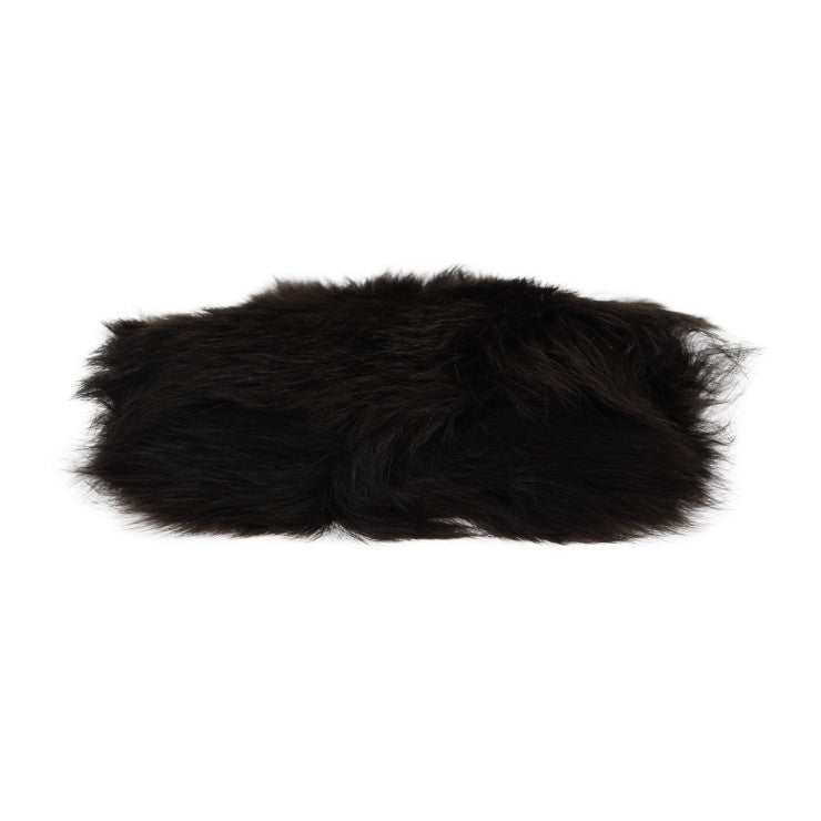 超美品 ADMJ エーディーエムジェイ ミニバッグ ハンドバッグ 11AW06008 レザー ファー ダークブラウン ゴールド金具 2WAY クラッチバッグ がま口