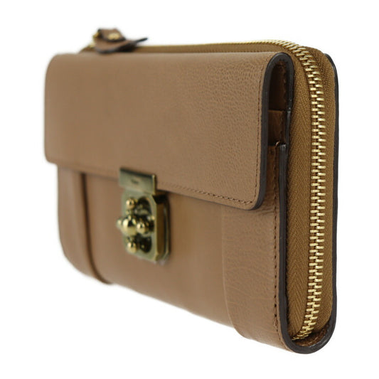 超美品 Chloe クロエ ELSIE エルシー 長財布 3P0592 レザー ブラウン系 ゴールド金具 L字ファスナー