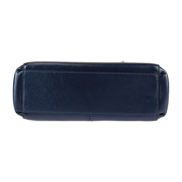 美品 COACH コーチ ミニクリスティ ハンドバッグ F55515 レザー メタリックブルー シルバー金具 2WAY ショルダーバッグ