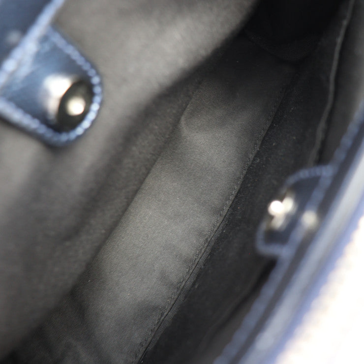 美品 COACH コーチ ミニクリスティ ハンドバッグ F55515 レザー メタリックブルー シルバー金具 2WAY ショルダーバッグ