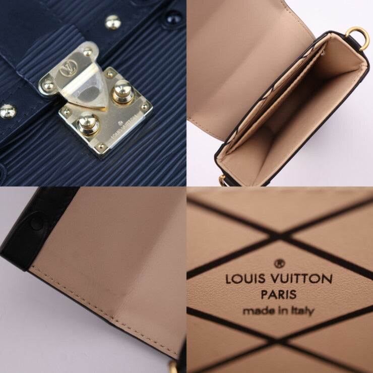 美品 LOUIS VUITTON ルイ ヴィトン ポシェット・トランク ヴェルティカル エピ ショルダーバッグ M67871 エピレザー カーフレザー ブラック ゴールド金具 ビトン チェーン