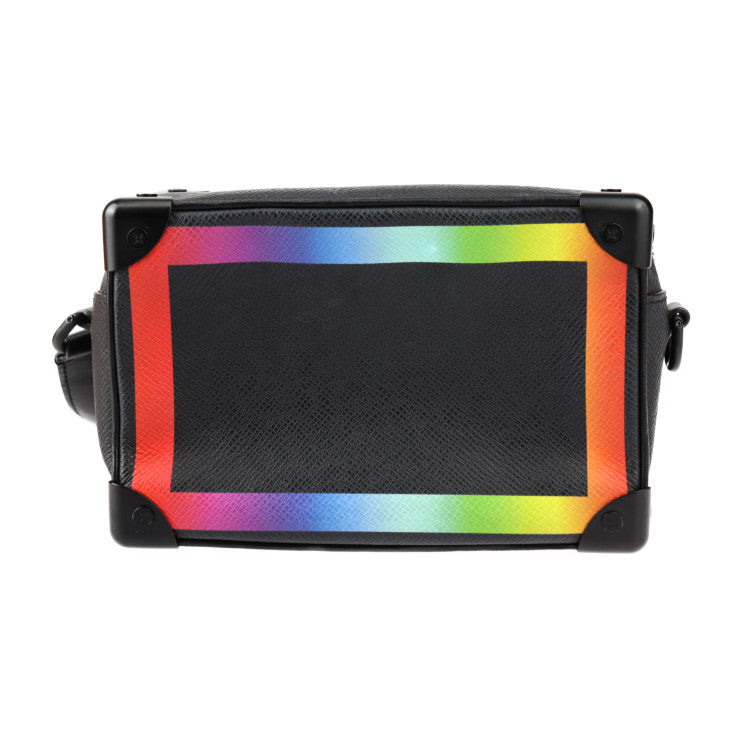 超美品 LOUIS VUITTON ルイ ヴィトン ミニ ソフトトランク タイガ ショルダーバッグ M30351 タイガ レザー ブラック レインボー ポシェット ビトン