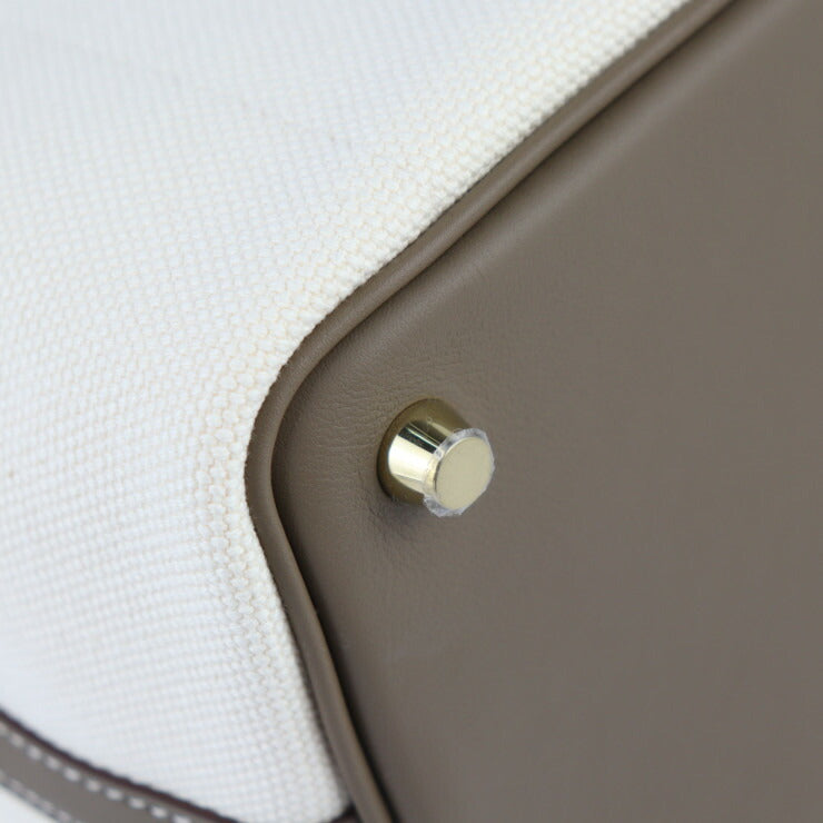 新品未使用展示品 HERMES エルメス ピコタンロックPM カーゴ ポケット ハンドバッグ H083189CC ヴォースイフト トワルゴエラン エクリュ エトゥープ ゴールド金具 トートバッグ W刻印