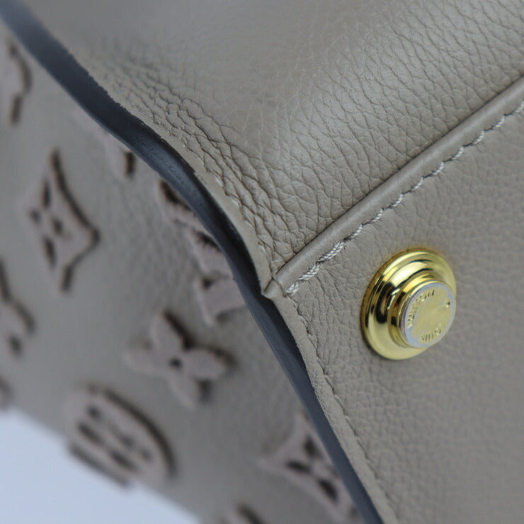美品 LOUIS VUITTON ルイ ヴィトン オンマイサイド MM モノグラム タフタージュ ハンドバッグ M53825 カーフレザー ガレ ゴールド金具 2WAY トートバッグ ショルダーバッグ