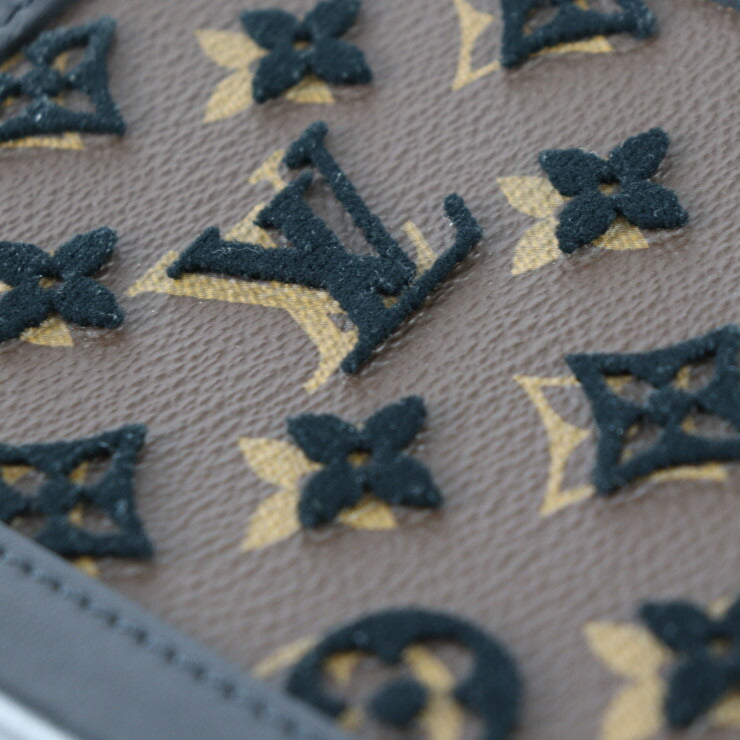 美品 LOUIS VUITTON ルイ ヴィトン ヴァーティカル ソフトトランク モノグラム タフタージュ ショルダーバッグ M45044 レザー モノグラム タフタージュ ブラウン ブラック ポシェット ラウンドファスナー ビトン