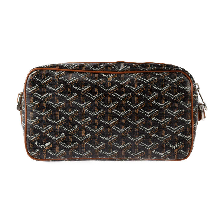 美品 GOYARD ゴヤール カップヴェールPM ショルダーバッグ - PVC レザー ブラック ブラウン シルバー金具 クロスボディ ポシェット ポーチ