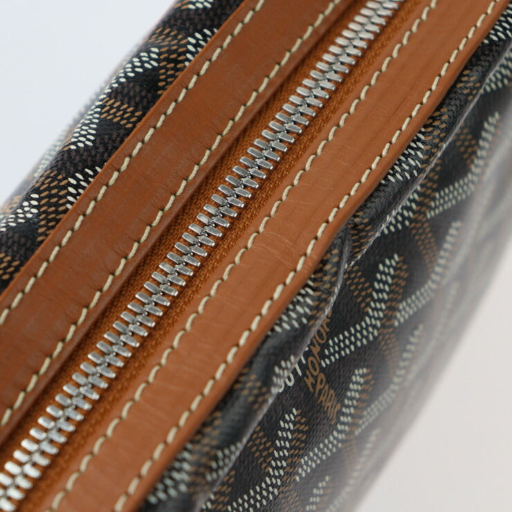 美品 GOYARD ゴヤール カップヴェールPM ショルダーバッグ - PVC レザー ブラック ブラウン シルバー金具 クロスボディ ポシェット ポーチ