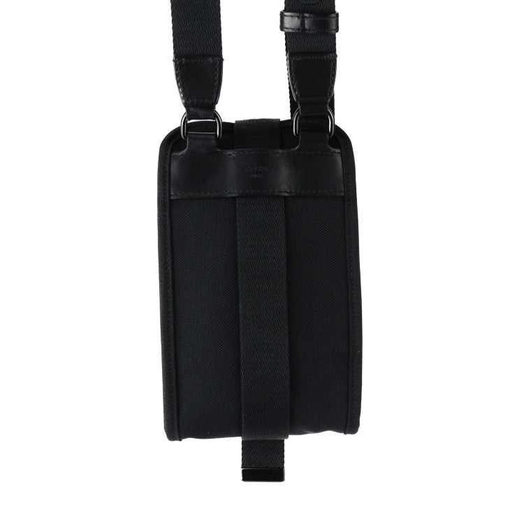 美品 CELINE セリーヌ トレッキング モバイルポーチ ショルダーバッグ 10J212EIJ ナイロン レザー ブラック スマートフォンケース ポシェット