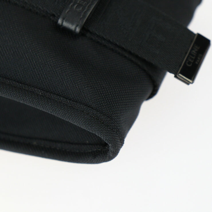美品 CELINE セリーヌ トレッキング モバイルポーチ ショルダーバッグ 10J212EIJ ナイロン レザー ブラック スマートフォンケース ポシェット
