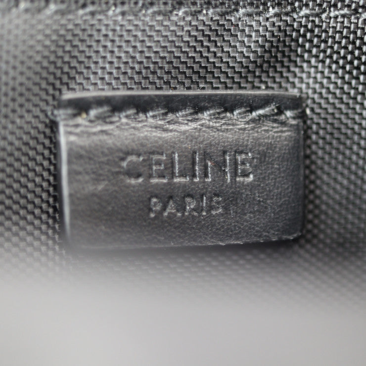 美品 CELINE セリーヌ トレッキング モバイルポーチ ショルダーバッグ 10J212EIJ ナイロン レザー ブラック スマートフォンケース ポシェット