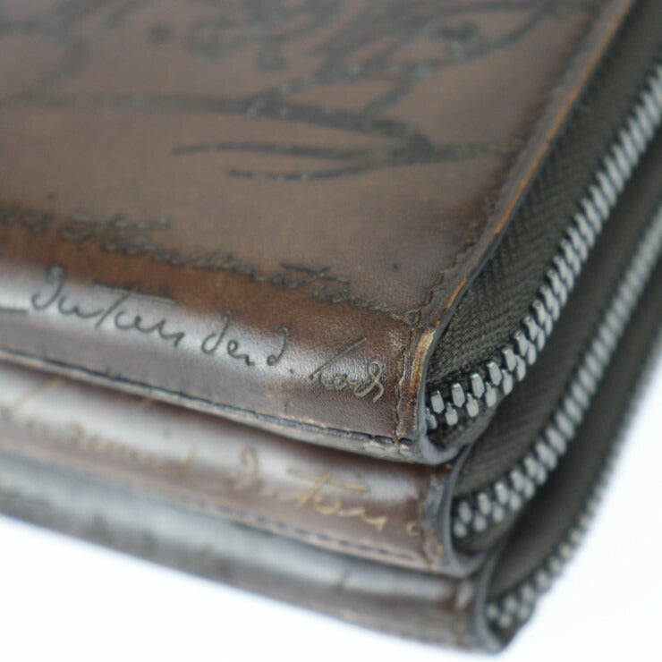 美品 Berluti ベルルッティ TIRIWA ティリワ カリグラフィー セカンドバッグ 135270 スクリット ヴェネチアンレザー ブラウン レザーオールインワン クラッチバッグ