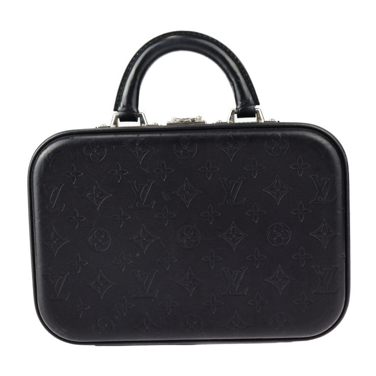 美品 LOUIS VUITTON ルイ ヴィトン ヴァリゼット PM モノグラムグラセ ハンドバッグ M92235 レザー ブラック シルバー金具 ミニ トランク 手提げ鞄 ビトン
