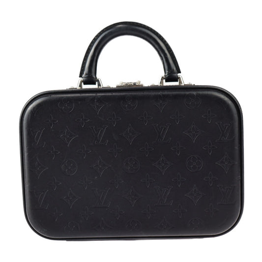 美品 LOUIS VUITTON ルイ ヴィトン ヴァリゼット PM モノグラムグラセ ハンドバッグ M92235 レザー ブラック シルバー金具 ミニ トランク 手提げ鞄 ビトン