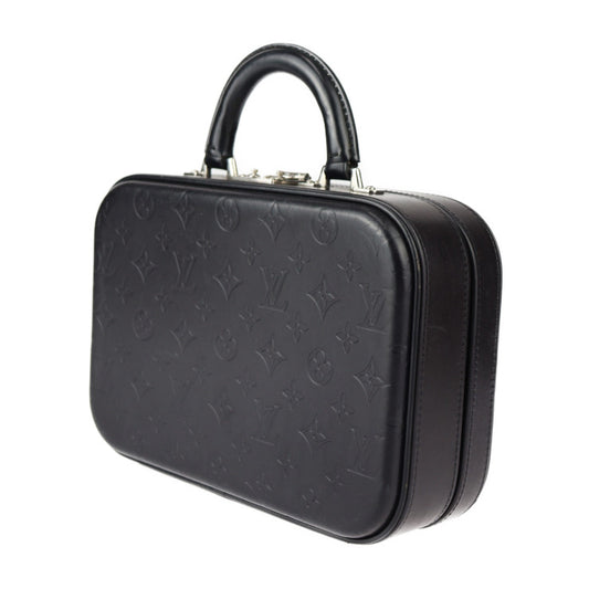 美品 LOUIS VUITTON ルイ ヴィトン ヴァリゼット PM モノグラムグラセ ハンドバッグ M92235 レザー ブラック シルバー金具 ミニ トランク 手提げ鞄 ビトン