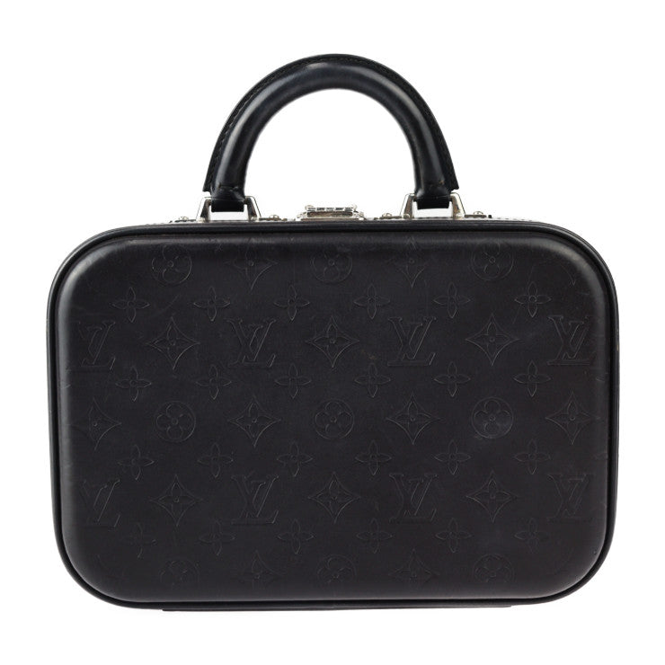 美品 LOUIS VUITTON ルイ ヴィトン ヴァリゼット PM モノグラムグラセ ハンドバッグ M92235 レザー ブラック シルバー金具 ミニ トランク 手提げ鞄 ビトン