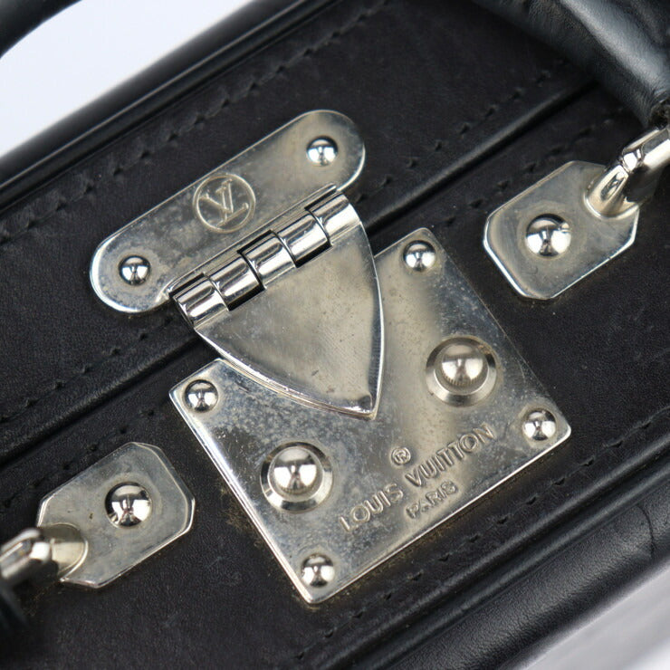 美品 LOUIS VUITTON ルイ ヴィトン ヴァリゼット PM モノグラムグラセ ハンドバッグ M92235 レザー ブラック シルバー金具 ミニ トランク 手提げ鞄 ビトン