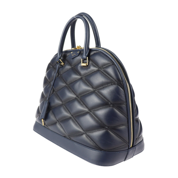超美品 LOUIS VUITTON ルイ ヴィトン アルマGM マルタージュ ハンドバッグ M23723 ラムレザー ブルーマリーヌ ゴールド金具 キルティング ビトン