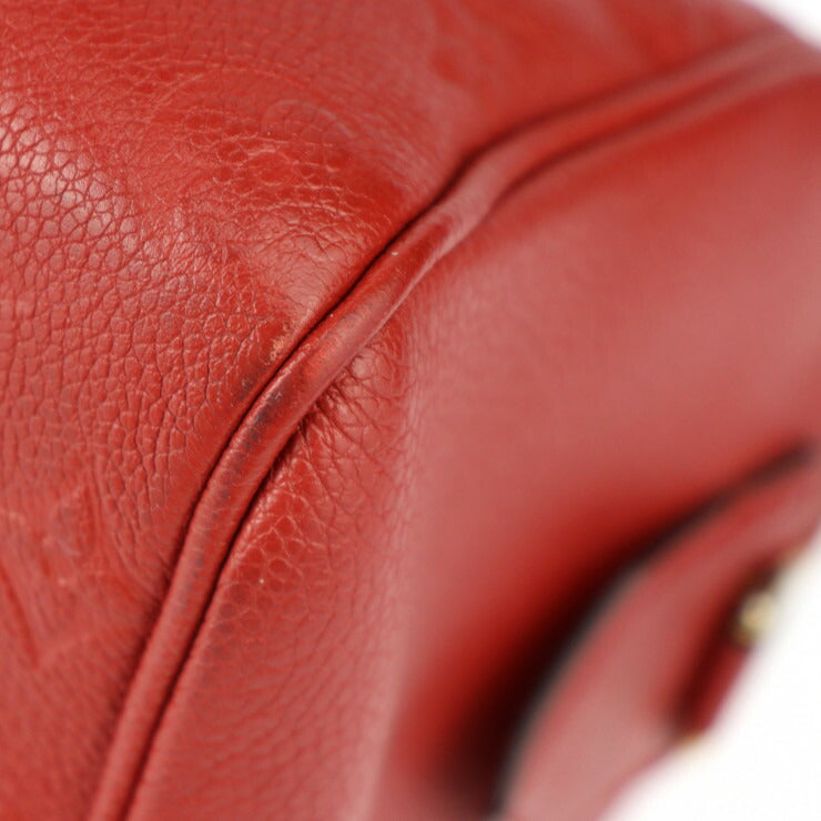 美品 LOUIS VUITTON ルイ ヴィトン スピーディー25 バンドリエール モノグラムアンプラント ハンドバッグ M42399 レザー スリーズ ゴールド金具 2WAY ショルダーバッグ レッド系