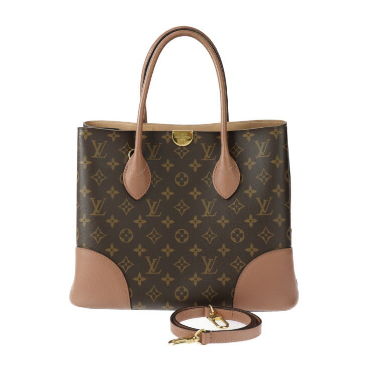 LOUIS VUITTON ルイ ヴィトン フランドリン モノグラム ハンドバッグ M41597 PVC レザー ブラウン ボアドゥローズ ゴールド金具 2WAY ショルダーバッグ トートバッグ ビトン ピンクベージュ系