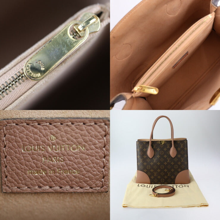 LOUIS VUITTON ルイ ヴィトン フランドリン モノグラム ハンドバッグ M41597 PVC レザー ブラウン ボアドゥローズ ゴールド金具 2WAY ショルダーバッグ トートバッグ ビトン ピンクベージュ系