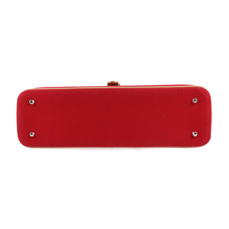 超美品 BURBERRY バーバリー ワンショルダーバッグ ショルダーバッグ - キャンバス レザー レッド ベージュ系 シルバー金具 フラップ