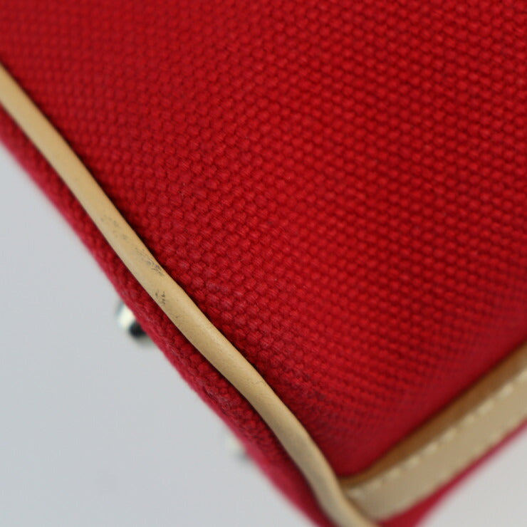 超美品 BURBERRY バーバリー ワンショルダーバッグ ショルダーバッグ - キャンバス レザー レッド ベージュ系 シルバー金具 フラップ