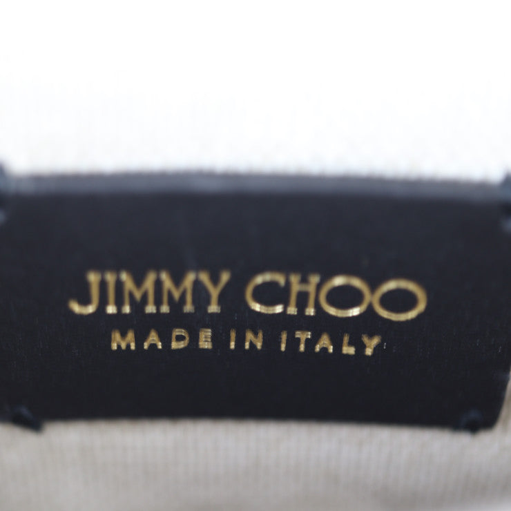 超美品 JIMMY CHOO ジミーチュウ KIMI メッセンジャー ショルダーバッグ - キャンバス レザー ブラック ゴールド ポシェット ポーチ サコッシュ