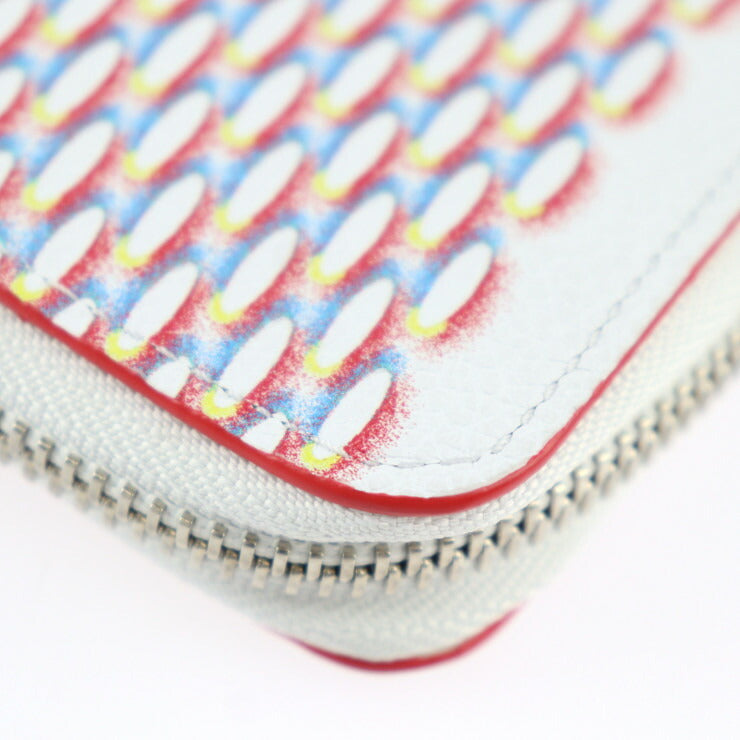 超美品 LOUIS VUITTON ルイ ヴィトン ジッピーウォレット ヴェルティカル ダミエ ジャイアント スプレー 長財布 M81403 レザー ブロン ホワイト系 マルチカラー シルバー金具 二つ折り財布 ラウンドファスナー