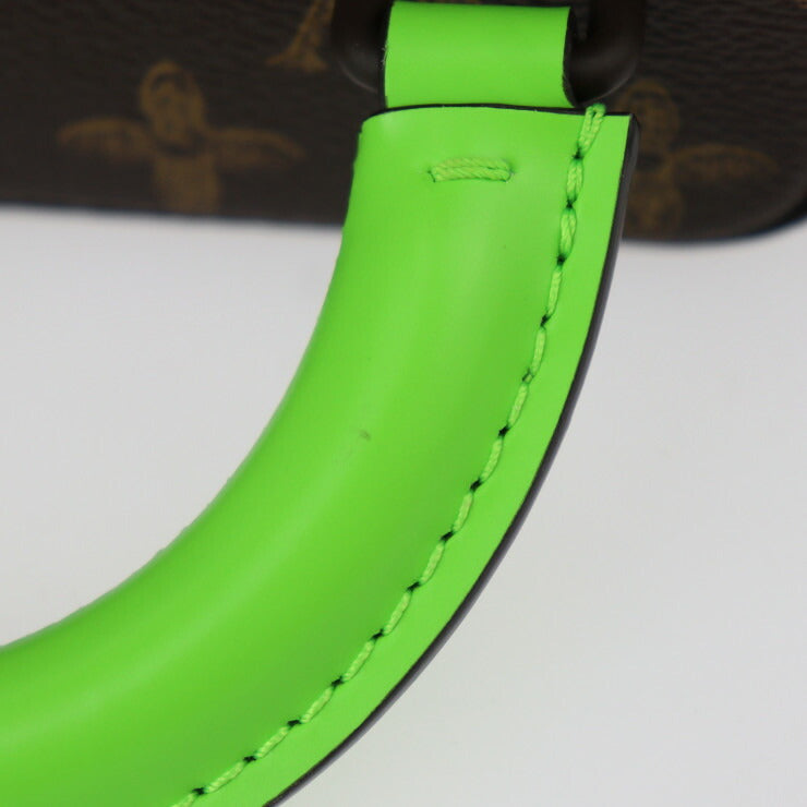 超美品 LOUIS VUITTON ルイ ヴィトン ヴェルティカル ボックス トランク モノグラム ハンドバッグ M59664 PVC レザー ブラウン系 グリーン系 ゴールド金具 2WAY ショルダーバッグ