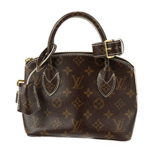 超美品 LOUIS VUITTON ルイ ヴィトン シャイニー モノグラム ロックイットBB モノグラム ハンドバッグ M40599 PVC レザー ブラウン アイボリー ゴールド金具 ミニバッグ ビトン