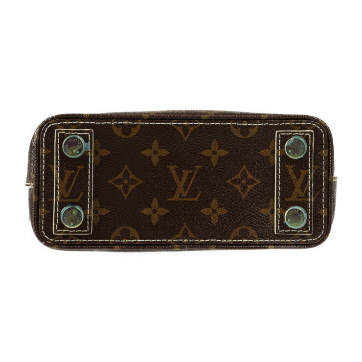 超美品 LOUIS VUITTON ルイ ヴィトン シャイニー モノグラム ロックイットBB モノグラム ハンドバッグ M40599 PVC レザー ブラウン アイボリー ゴールド金具 ミニバッグ ビトン