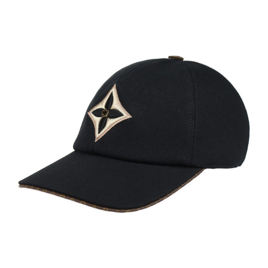 Very good condition LOUIS VUITTON Louis Vuitton cap LV day cap cap M77807 100% cotton x Monogram canvas x leather black hat Vuitton