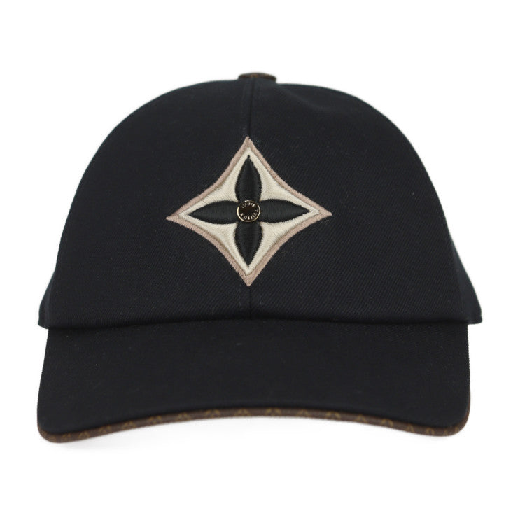 Very good condition LOUIS VUITTON Louis Vuitton cap LV day cap cap M77807 100% cotton x Monogram canvas x leather black hat Vuitton