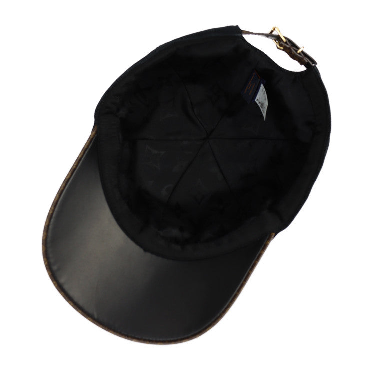 超美品 LOUIS VUITTON ルイ ヴィトン キャップ・LV デー キャップ キャップ M77807 コットン100%×モノグラムキャンバス×レザー ブラック 帽子 ビトン