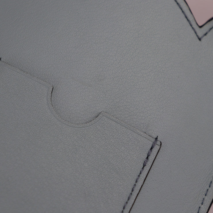 超美品 LOEWE ロエベ ANIMALES エレファントモチーフ ポケット ショルダーバッグ C623B02X 09 カーフレザー AQUA 水色系 ポシェット