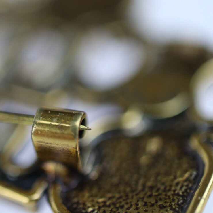 美品 CELINE セリーヌ ピンブローチ ブローチ - メタル ラインストーン ゴールド レッド グリーン ブルー 凱旋門モチーフ トリオンフ ヴィンテージ