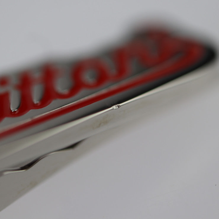 超美品 LOUIS VUITTON ルイ ヴィトン パンス クラヴァット LV スクエアード ネクタイピン タイピン MP3233 メタル シルバー レッド ビトン