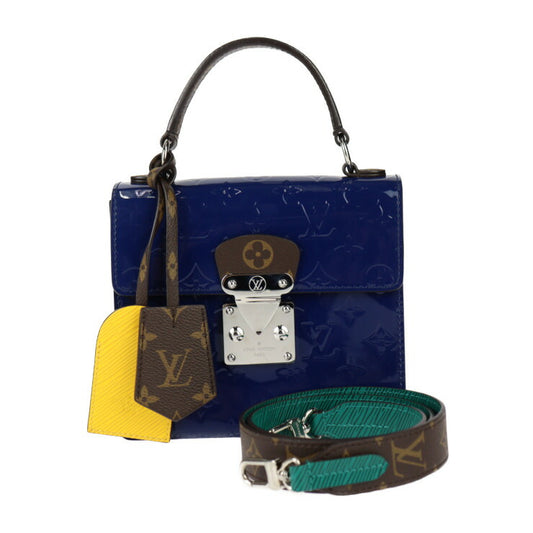 超美品 LOUIS VUITTON ルイ ヴィトン スプリング ストリート PM ハンドバッグ M90514 モノグラムヴェルニ モノグラムキャンバス エピ ブルーインディエン シルバー金具 トップハンドル 2WAY ショルダーバッグ ビトン