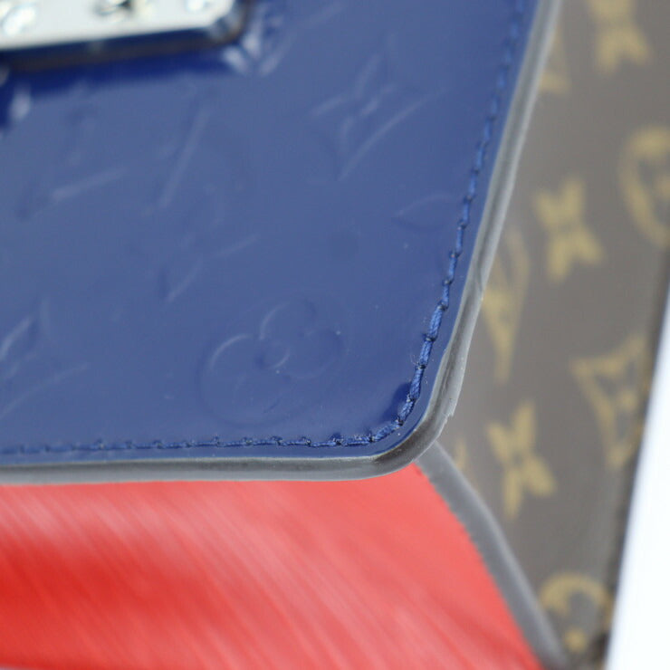 超美品 LOUIS VUITTON ルイ ヴィトン スプリング ストリート PM ハンドバッグ M90514 モノグラムヴェルニ モノグラムキャンバス エピ ブルーインディエン シルバー金具 トップハンドル 2WAY ショルダーバッグ ビトン