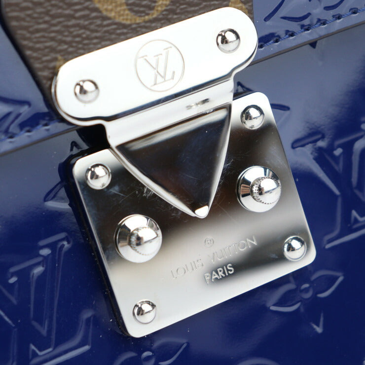 超美品 LOUIS VUITTON ルイ ヴィトン スプリング ストリート PM ハンドバッグ M90514 モノグラムヴェルニ モノグラムキャンバス エピ ブルーインディエン シルバー金具 トップハンドル 2WAY ショルダーバッグ ビトン