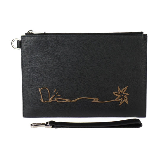 美品 Christian Dior クリスチャンディオール カクタス ジャック コラボ セカンドバッグ 2ESCA338SOT H03E カーフスキン ブラック シルバー金具 リストレット クラッチバッグ ポーチ