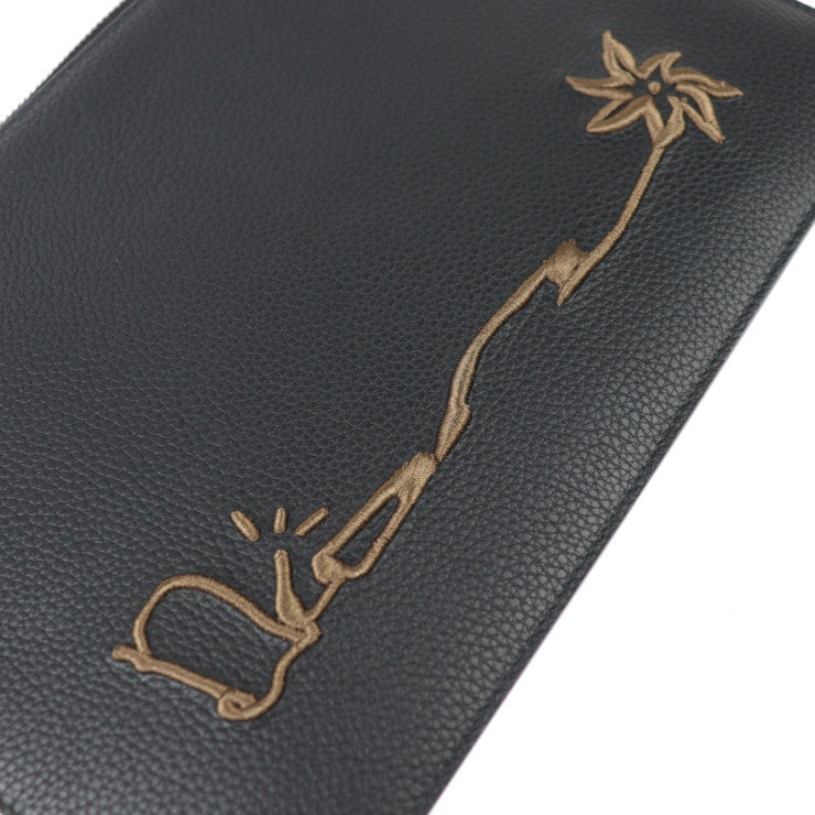 美品 Christian Dior クリスチャンディオール カクタス ジャック コラボ セカンドバッグ 2ESCA338SOT H03E カーフスキン ブラック シルバー金具 リストレット クラッチバッグ ポーチ