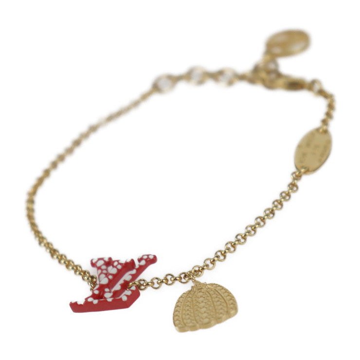 超美品 LOUIS VUITTON ルイ ヴィトン ブラスレ・LV アイコニック インフィニティ ドット LV×YK 草間彌生コラボ ブレスレット M0970A メタル ゴールド レッド ホワイト ビトン