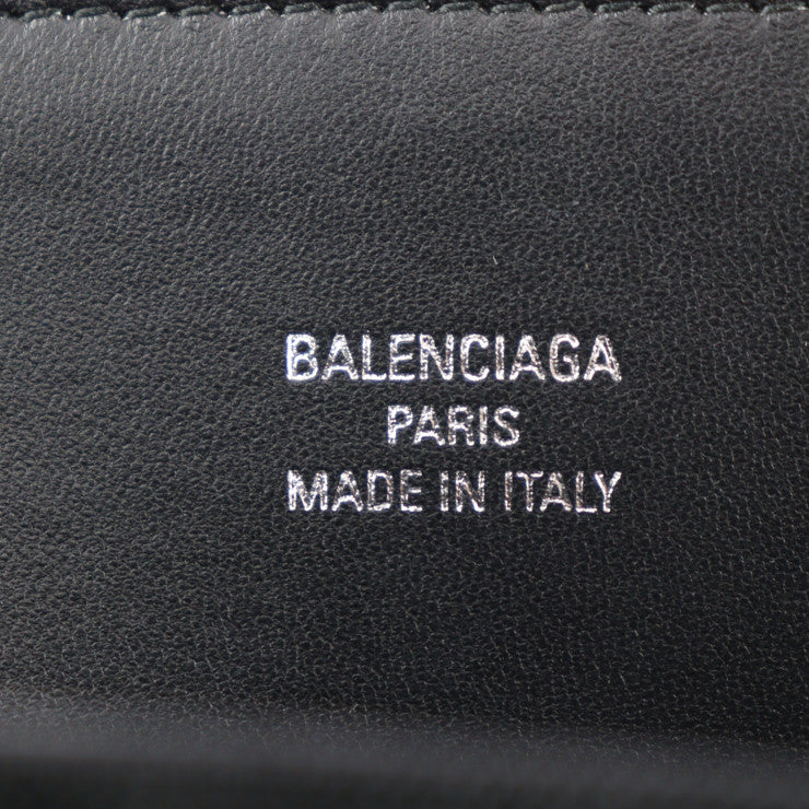 美品 BALENCIAGA バレンシアガ デューティーフリー トートバッグ 741602 メッシュ×レザー ブラック シルバー金具 ショルダーバッグ ロゴ ポーチ付き チェーン